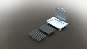 Máquina de brincos: pré-projeto. Vista isométrica